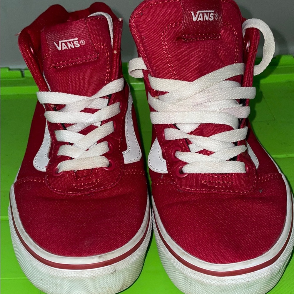 Vans Kids Red and White Sneakers